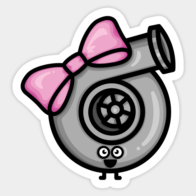 Cutest Turbo - Pink Bow Sticker by hoddynoddy